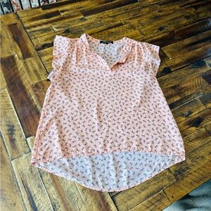 Peach Floral Women's Top